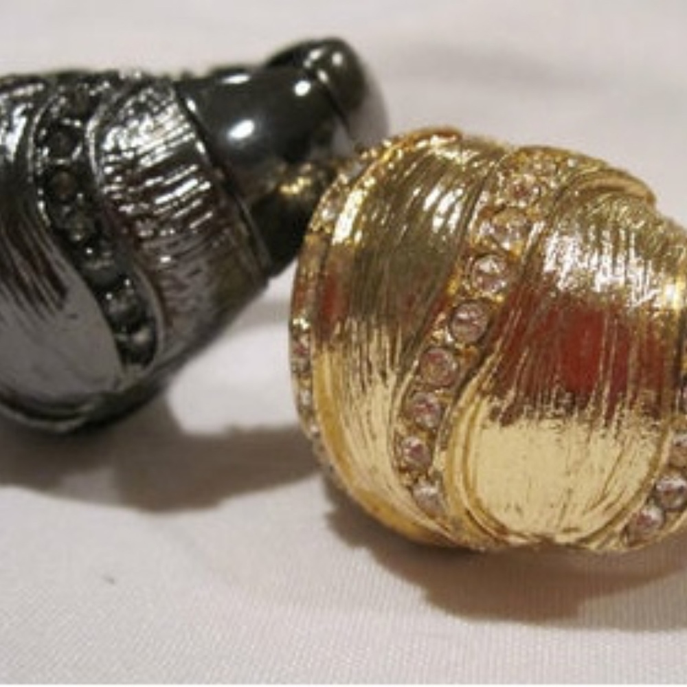 Cocktail Party Rings💍 Clear - Black Glass Elastic